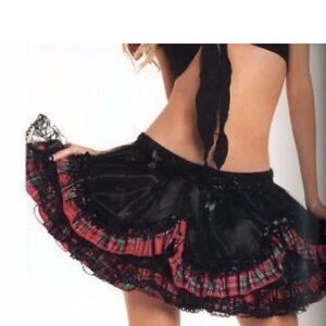 Be Wicked Black Dance Naughty Nice Elf Layered Petticoat Skirt Womens Size S/M